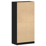 Highboard With Doors Black Oak 68X37X142 Cm Engineered Wood