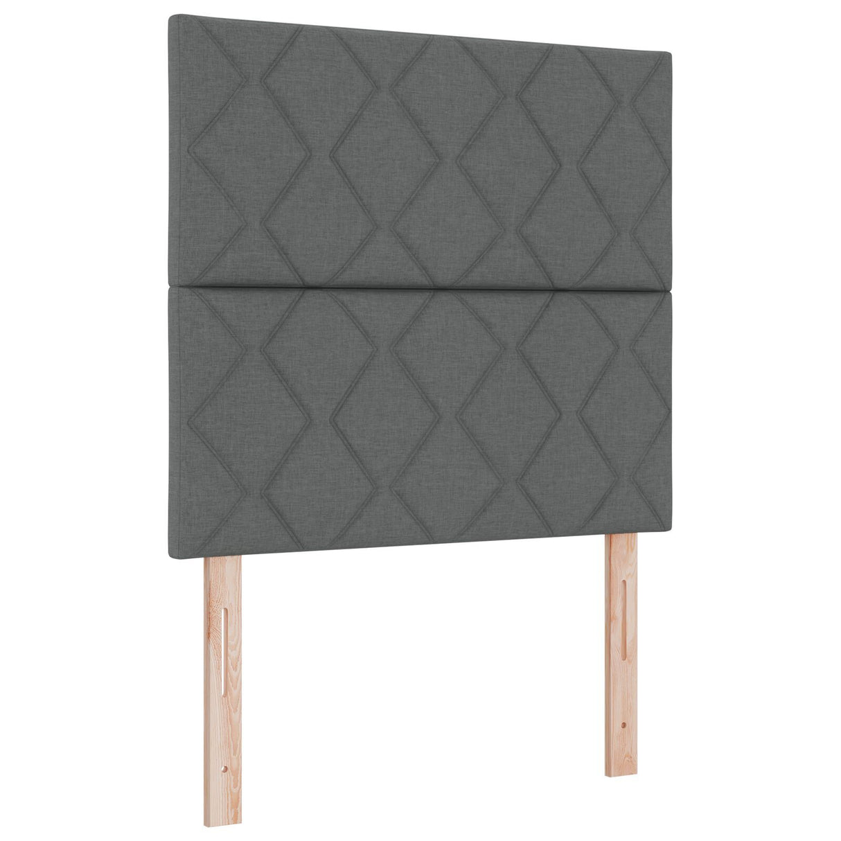 Bed Frame Dark Grey Wood, Fabric 100 X 200 Cm Stylish Design