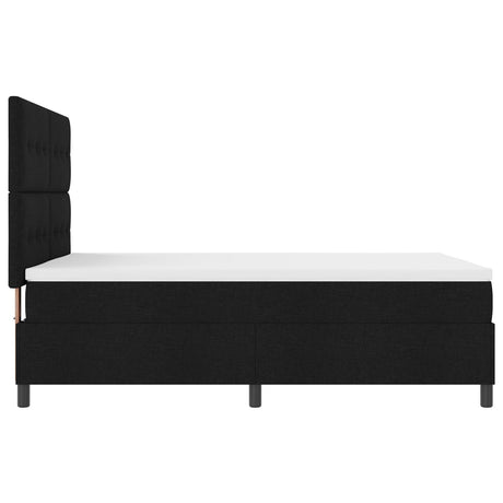 Box Spring Bed With Mattress & Led Black 160X200 Cm Fabric