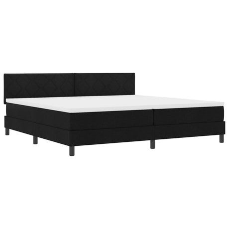 Box Spring Bed With Mattress & Led Black 200X200 Cm Fabric