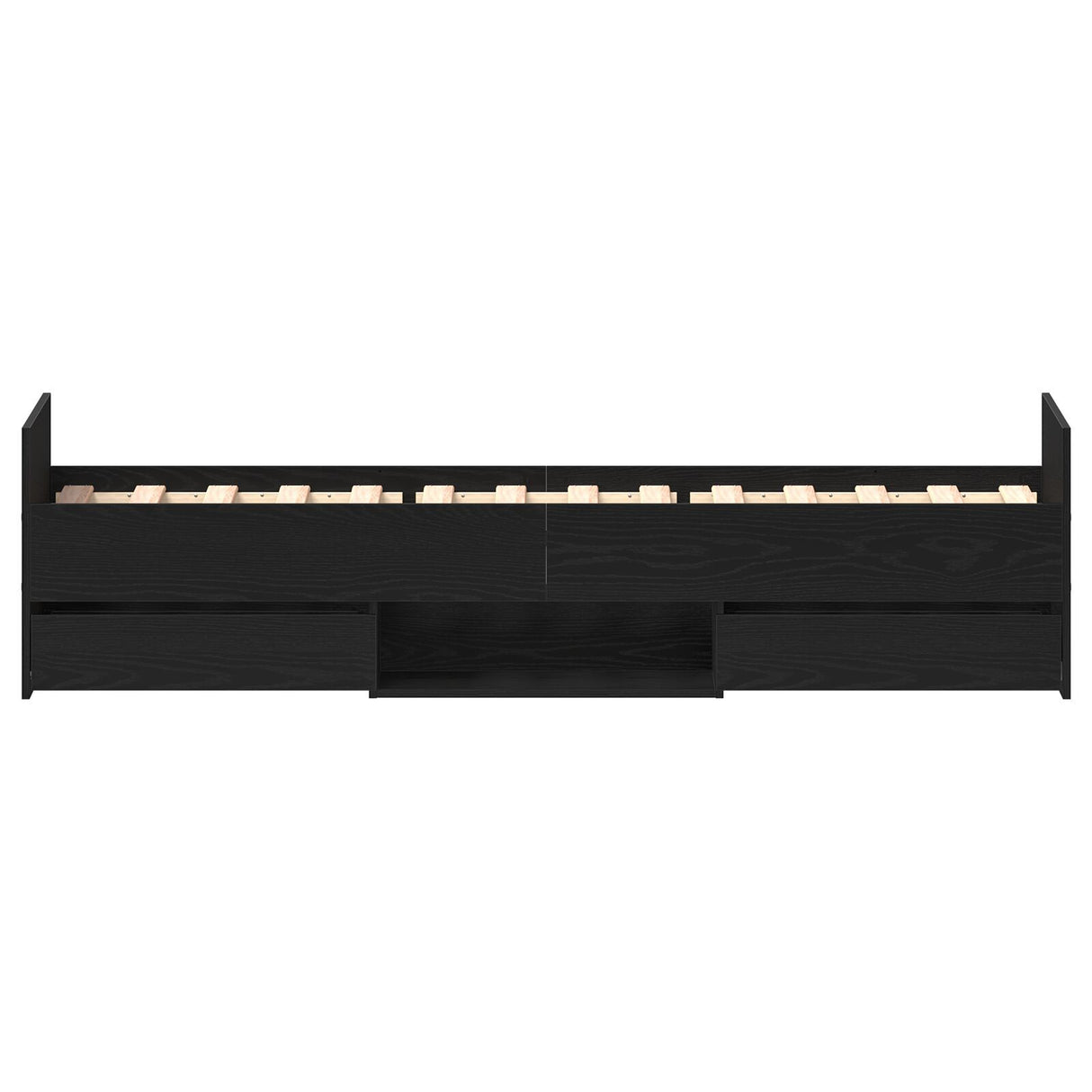 Bed Frame Without Mattress Black Oak 75X190 Cm Engineered Wood