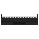 Bed Frame Without Mattress Black Oak 75X190 Cm Engineered Wood