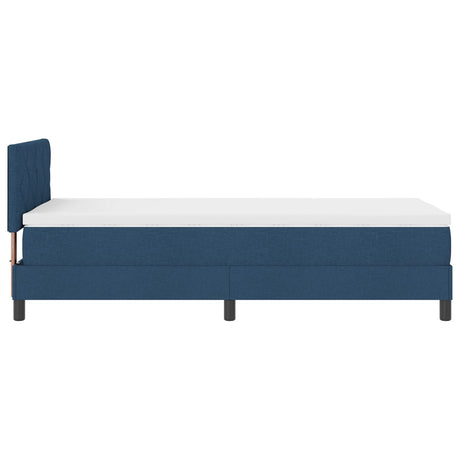 Box Spring Bed With Mattress & Led Blue 90X190 Cm Fabric