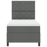 Box Spring Bed With Mattress & Led Dark Grey 100X200 Cm Fabric