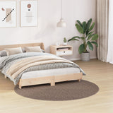 Shaggy Rug With Latex Backing Brown Ø160 Cm
