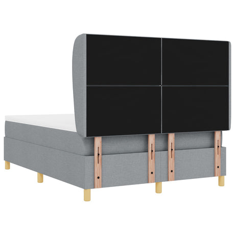 Box Spring Bed With Mattress Light Grey 160X200 Cm Fabric