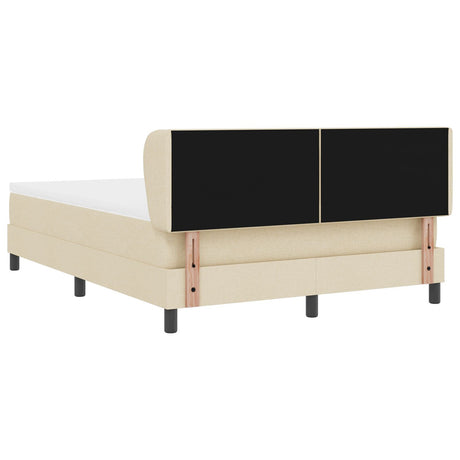 Box Spring Bed With Mattress In Cream, 140X200 Cm, Fabric