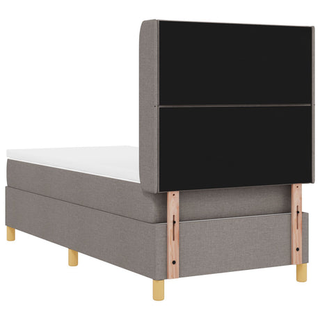 Box Spring Bed With Mattress Taupe 90X190 Cm Fabric