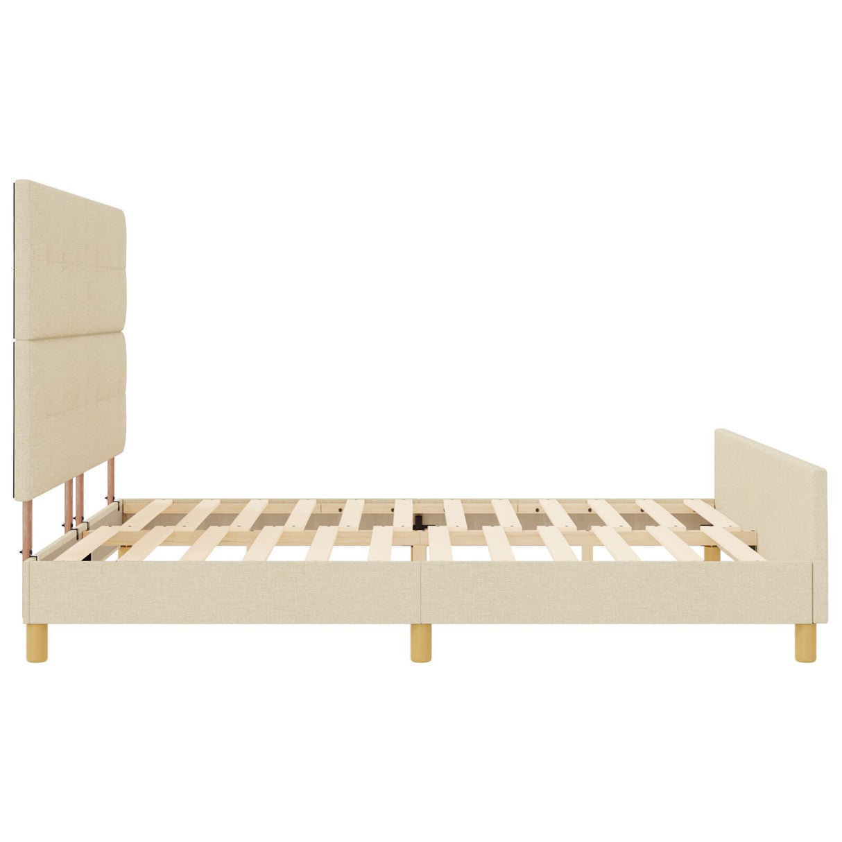 Bed Frame Cream 180X200 Cm Fabric
