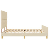Bed Frame Cream 180X200 Cm Fabric