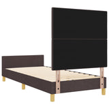 Bed Frame Dark Brown 90X200 Cm Fabric