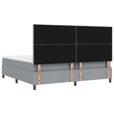 Box Spring Bed With Mattress & Led Light Grey 200X200 Cm Fabric