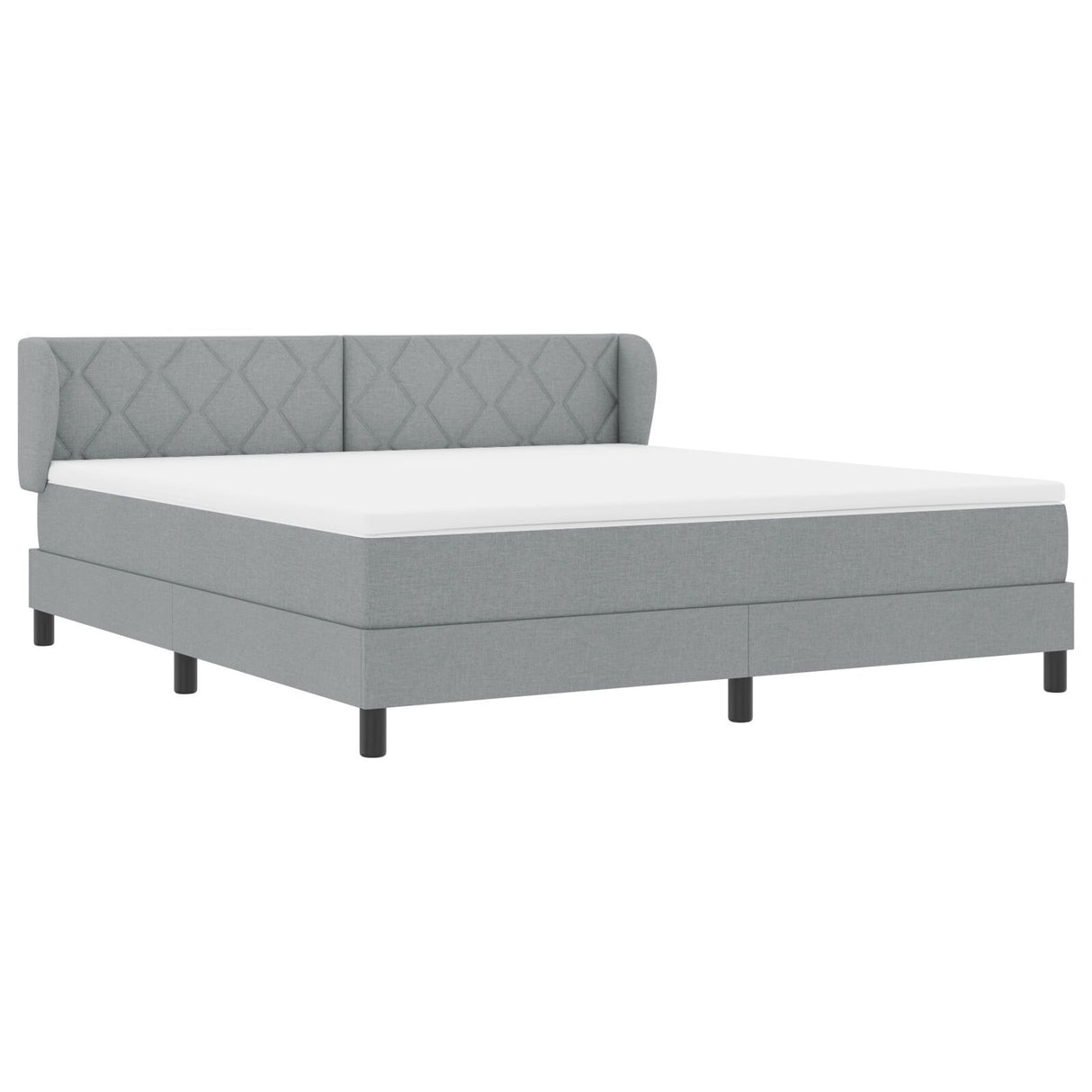 Box Spring Bed With Mattress Light Grey 180X200 Cm Fabric
