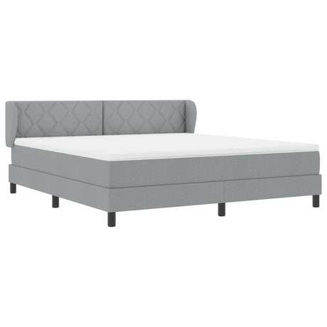 Box Spring Bed With Mattress Light Grey 180X200 Cm Fabric