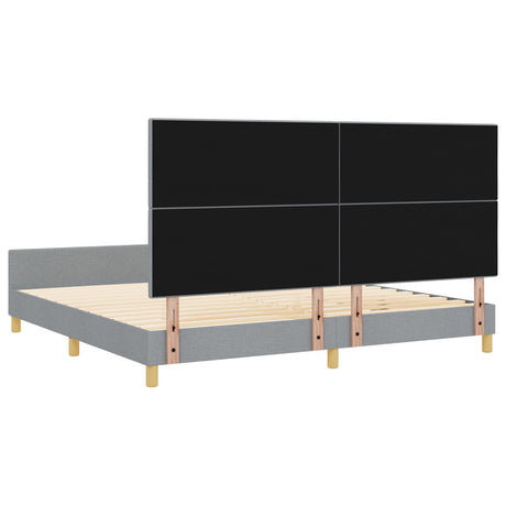 Bed Frame Light Grey 200X200 Cm Fabric