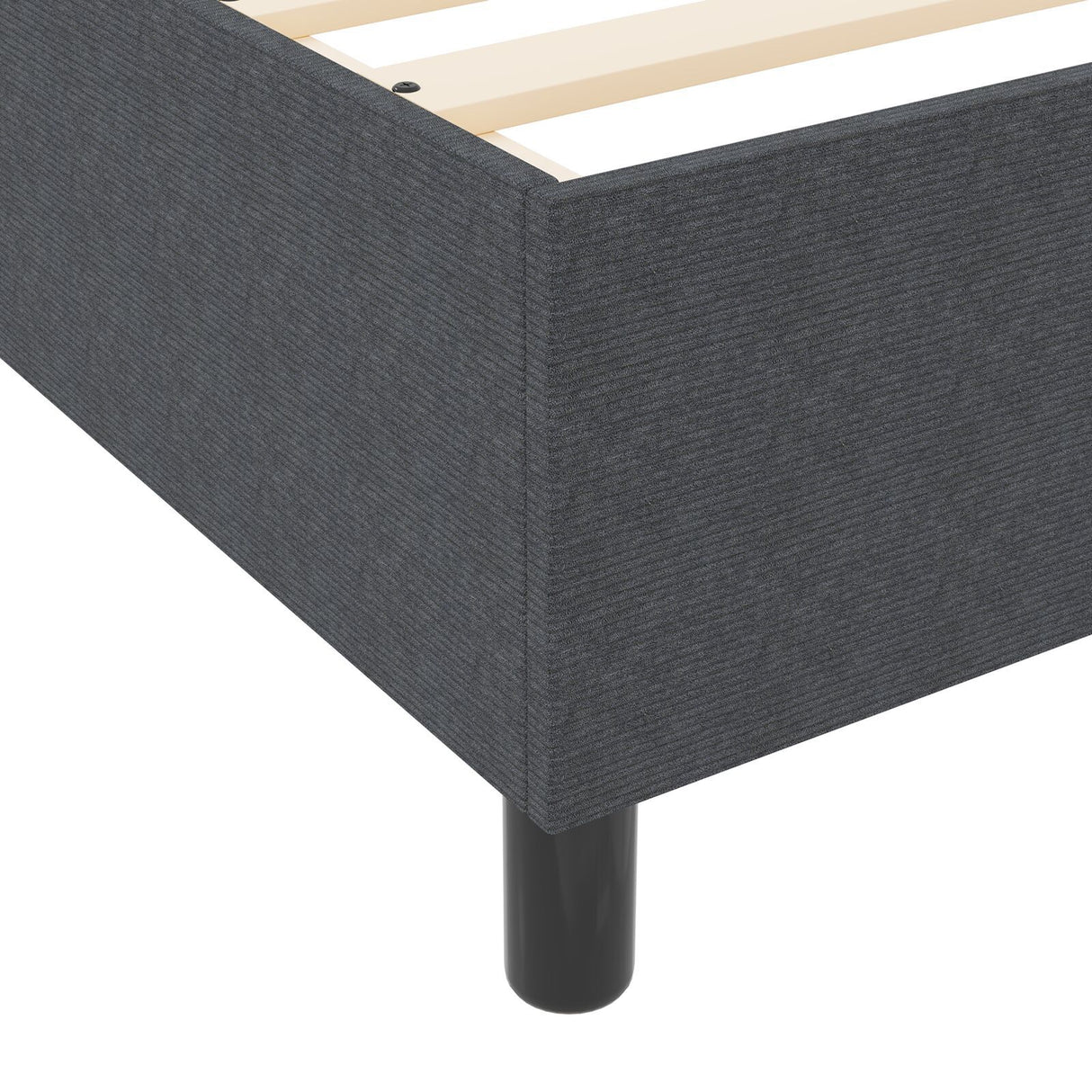 Box Spring Bed With Mattress Dark Grey 80X200 Cm Corduroy Fabric
