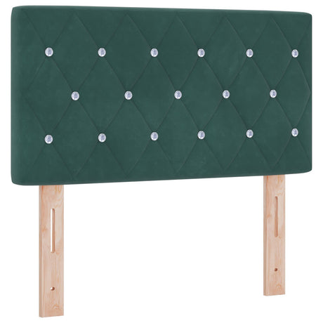 Box Spring Bed With Mattress Dark Green 80X200 Cm Velvet