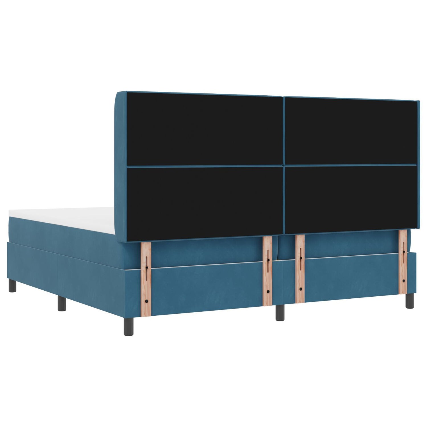 Box Spring Bed With Mattress Dark Blue 200X200 Cm Velvet