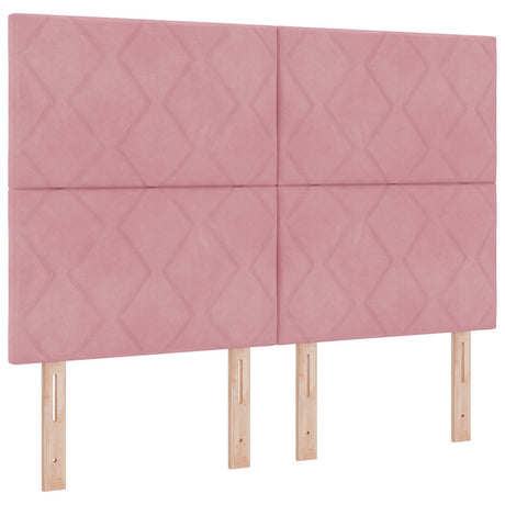 Bed Frame Pink 140X200 Cm Velvet