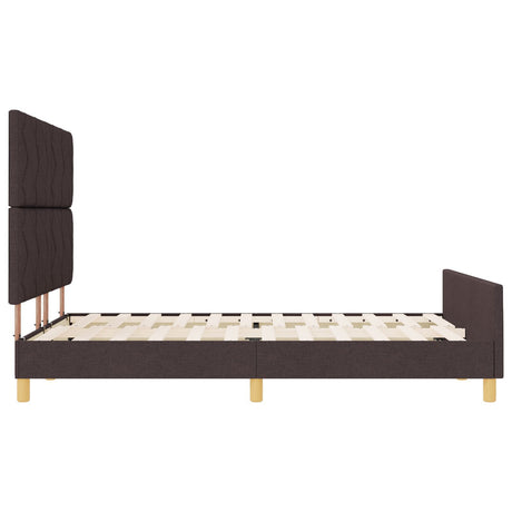 Dark Brown Fabric Bed Frame 160X200 Cm