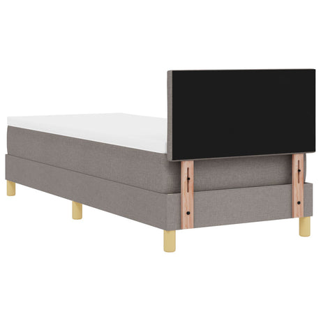 Box Spring Bed With Mattress Taupe 80X200 Cm Fabric