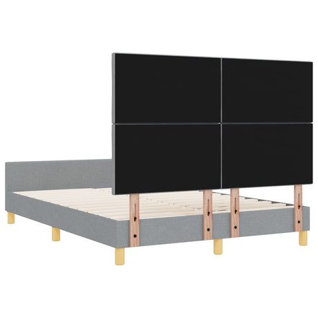 Bed Frame - Light Grey, 140X190 Cm, Fabric