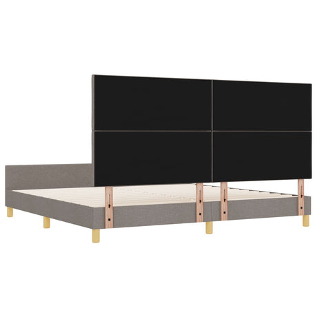 Bed Frame Taupe 200X200 Cm Fabric