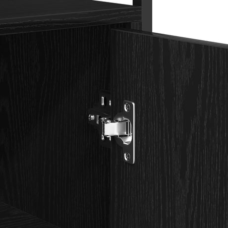 Wall-Mounted Cabinet Black Oak 69,5X34X90 Cm Engineered Wood