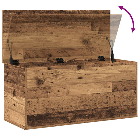 Storage Box With Lid Old Wood 100X42X46 Cm Engineered Wood