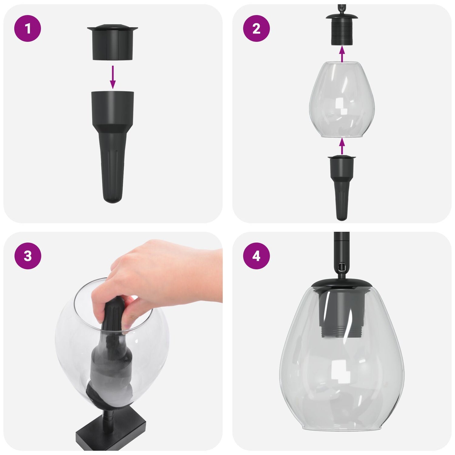 Ceiling Lights With Adjustable Glass Lampshade Anthracite E27