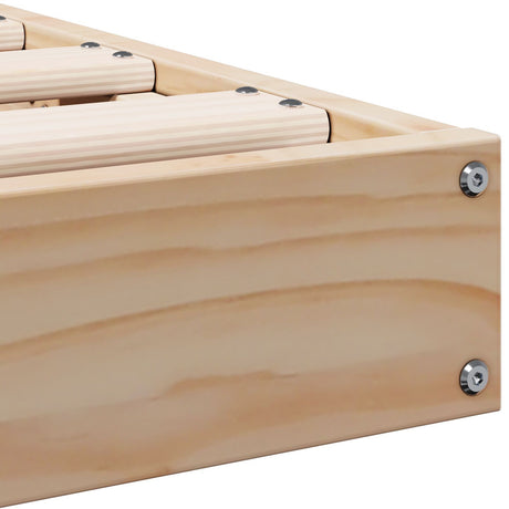 Floor Bed Frame White 100X220 Cm Solid Wood Pine