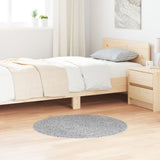 Shaggy Rug With Latex Backing Grey Ø90 Cm