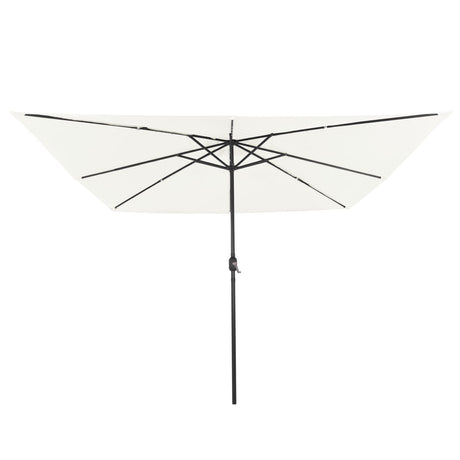 Square Garden Parasol With Led Lights 295X245 Cm White