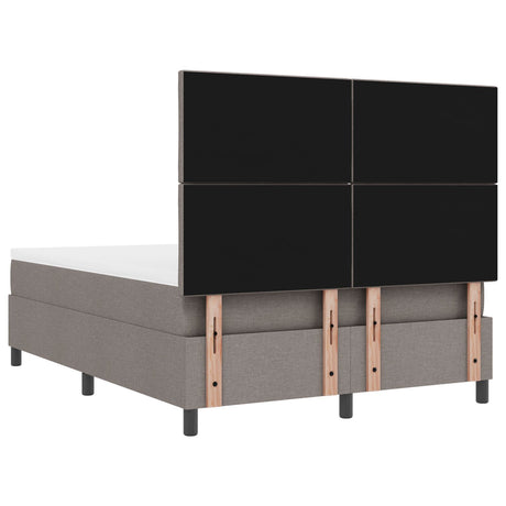 Box Spring Bed With Mattress & Led Taupe 160X200 Cm Fabric