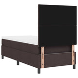 Box Spring Bed With Mattress & Led Dark Brown 90X190 Cm Fabric