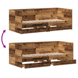Daybed With Drawers Old Wood Engineered Wood 90 X 190 Cm Sturdy
