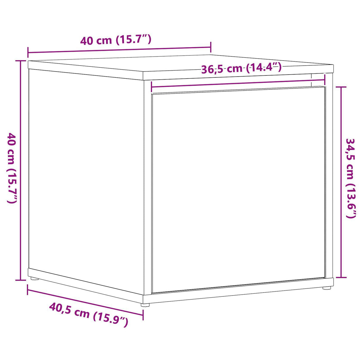 Box Drawer Black Oak 40,5X40X40 Cm Engineered Wood