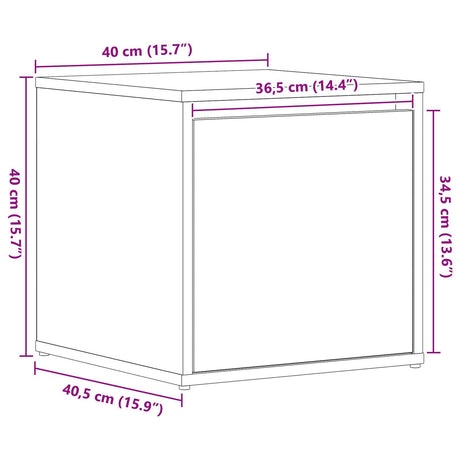 Box Drawer Black Oak 40,5X40X40 Cm Engineered Wood