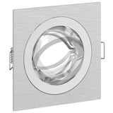 Recessed Spotlights 6 Pcs Square Gu10 Silver 91X91 Mm