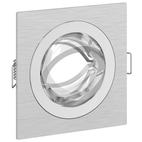 Recessed Spotlights 12 Pcs Square Gu10 Silver 91X91 Mm