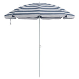 Beach Parasol With Aluminium Pole Blue & White 240 Cm