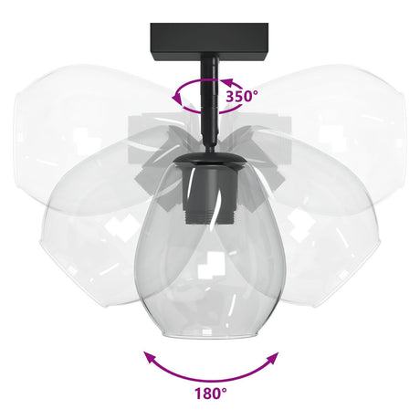Ceiling Lights With Adjustable Glass Lampshade Anthracite E27