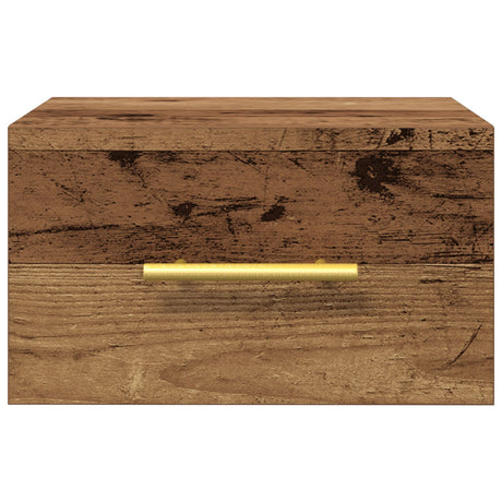 Bedside Cabinet Wall-Mounted Old Wood 35X35X20 Cm