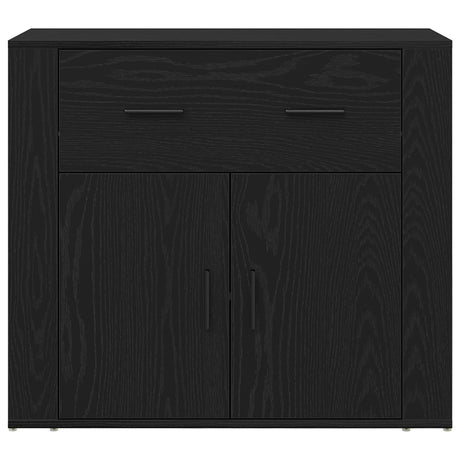 Highboard Black Oak 80X33X150 Cm Engineered Wood