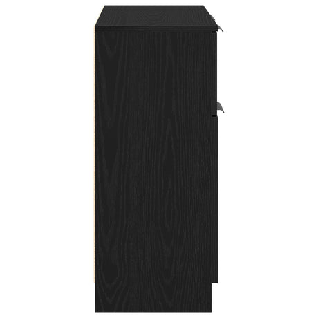 Black Oak Sideboard 60X30X70 Cm Engineered Wood