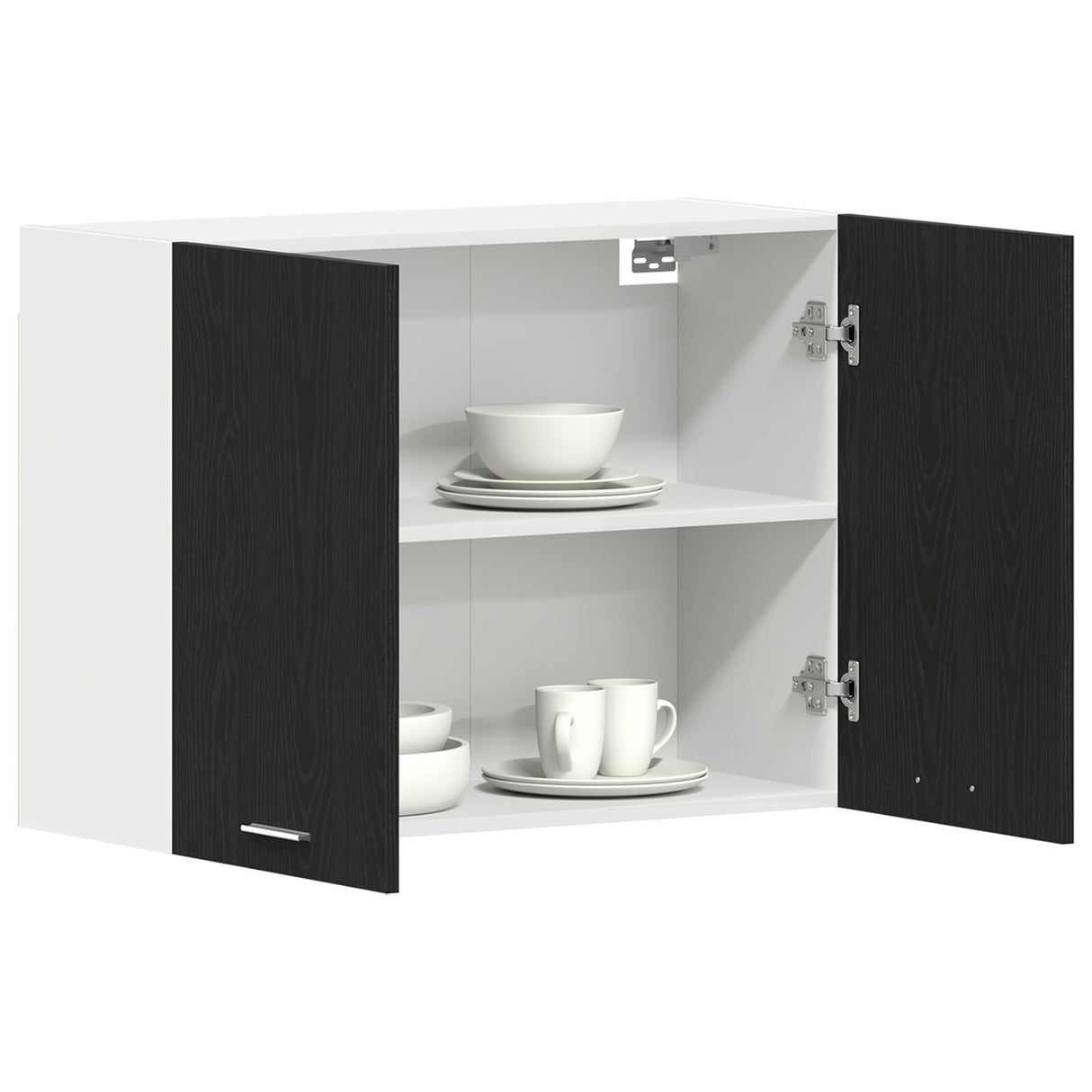Black Oak Hanging Cabinet - 80X31X60 Cm - Made Of Engineered Wood