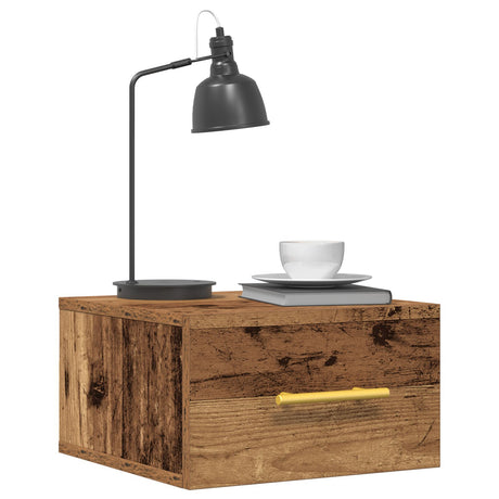 Bedside Cabinets 2 Pcs Wall-Mounted Old Wood 35X35X20 Cm