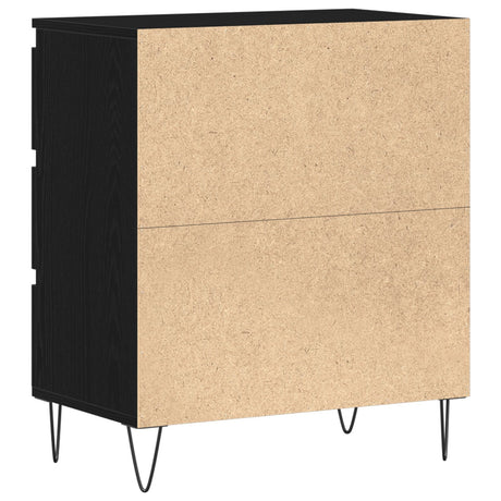 Sideboard With Drawers Black Oak 60X35X70 Cm Engineered Wood