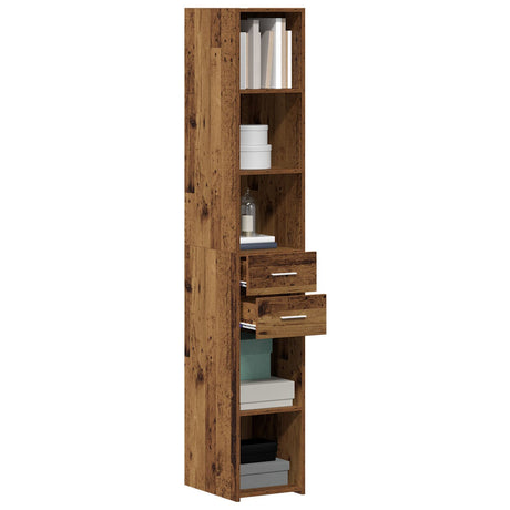 Highboard Old Wood 30X42,5X185 Cm Engineered Wood