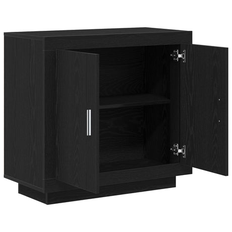Sideboard Black Oak 80X40X75 Cm Engineered Wood